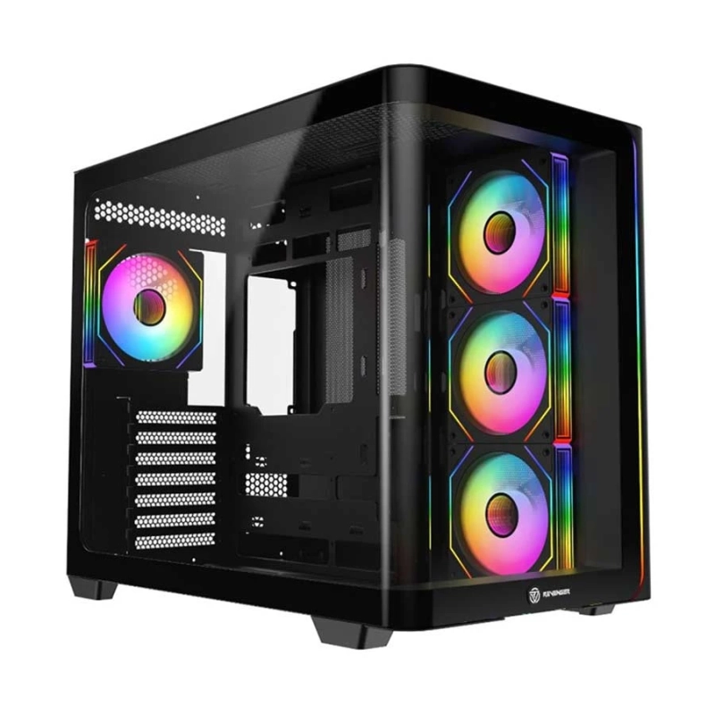 Revenger Air Tank BTF Mesh Full Tower Black ATX Gaming Desktop Case with 4 ARGB Fan